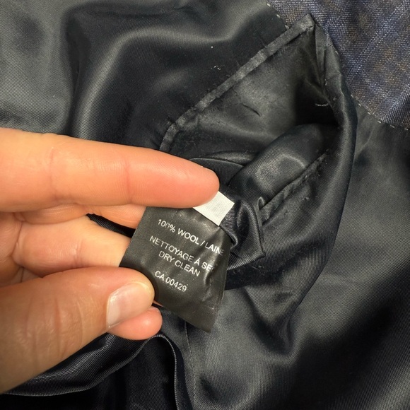 Peter Millar Flynn Classic Fit Blue Gray Plaid Wool Sport Coat Blazer Jacket 40R - Picture 10 of 11